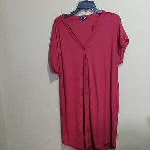 Lily Morgan Red V-Neck Dress Size Xl